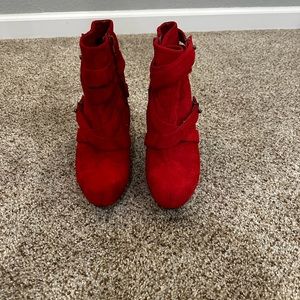 Red heel booties